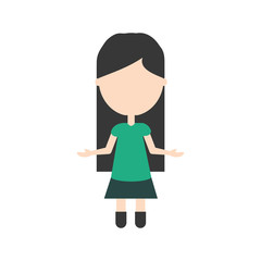 woman with open arms  vector illustration