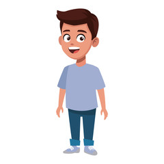 Cute schoolboy cartoon icon vector illustration graphic design