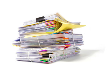 Stack of Documents isolated on white background