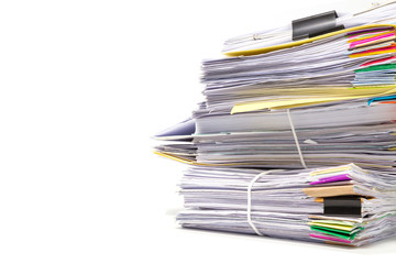 Stack of Documents isolated on white background