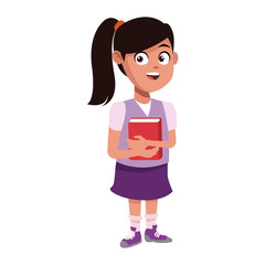 School girl cartoon icon vector illustration graphic design