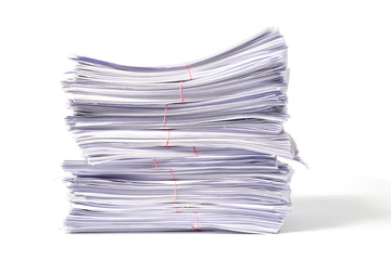 Stack of Documents isolated on white background