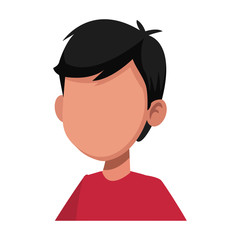 Boy faceless cartoon icon vector illustration graphic design
