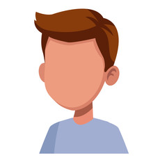 Boy faceless cartoon icon vector illustration graphic design