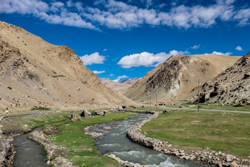 Landscape around Tso Moriri Lake in Ladakh, India	