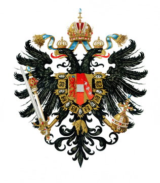 Small coat of arms of Austrian Empire (Austro-Hungarian Empire) (from  Meyers Lexikon, 1896, 13/298/299) Stock Illustration | Adobe Stock
