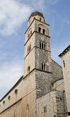 Fototapeta na wymiar Old bell tower in Dubrovnik, Croatia. St.Franciskus monastery