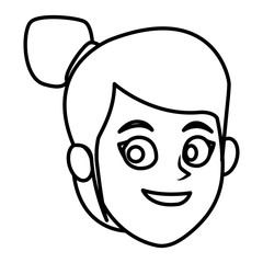 Woman smiling cartoon icon vector illustration graphic design