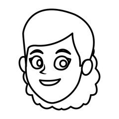 Woman smiling cartoon icon vector illustration graphic design