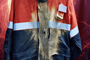 Working jacket after exposure to electric arc