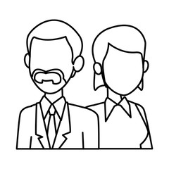 Teachers teamwork couple icon vector illustration graphic design