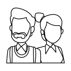 Teachers teamwork couple icon vector illustration graphic design