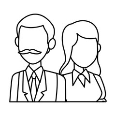 Teachers teamwork couple icon vector illustration graphic design