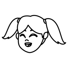 Girl cartoon face icon vector illustration graphic design