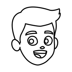 Fotobehang Boy face cartoon icon vector illustration graphic design © Jemastock
