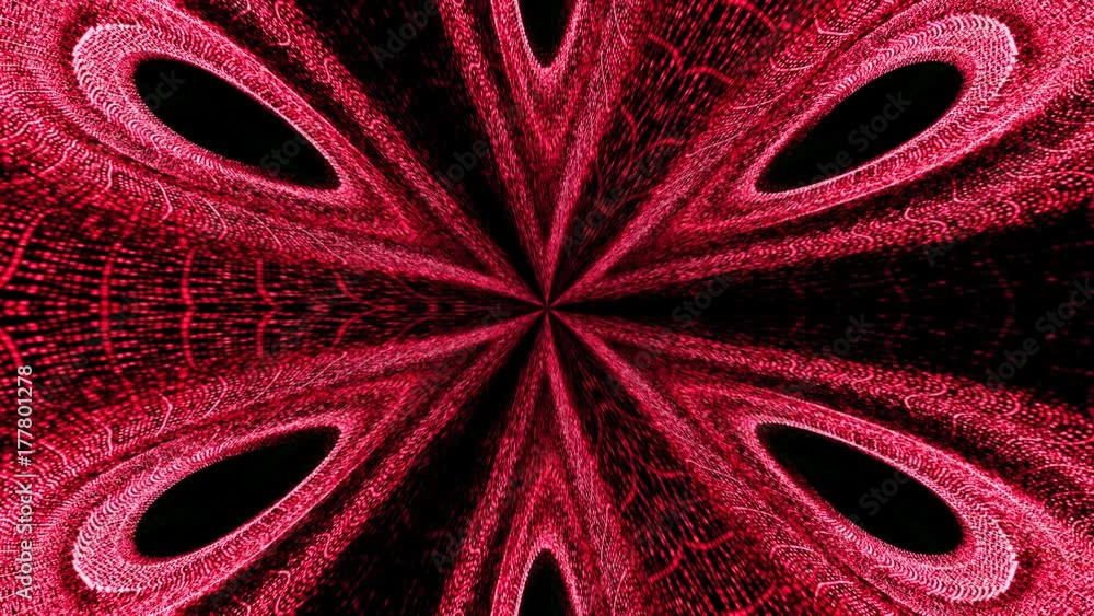 Poster abstract background of a kaleidoscope consisting of particles. colorful seamless loop
