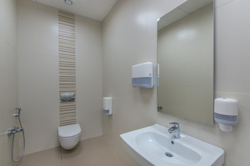 Public bathroom interior