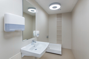 Fototapeta na wymiar Public bathroom in a clinic