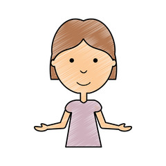 woman with open arms vector illustration