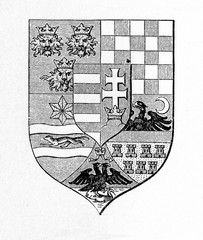 Coat of arms of Kingdom of Hungary (Austro-Hungarian Empire)  (from Meyers Lexikon, 1896, 13/298/299)
