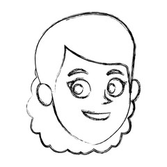 Girl cartoon face icon vector illustration graphic design