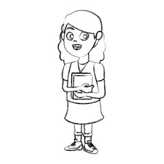School girl cartoon icon vector illustration graphic design