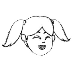 Girl cartoon face icon vector illustration graphic design