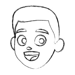 Boy face cartoon icon vector illustration graphic design