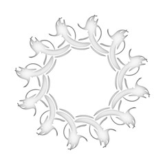 Decorative design element. Patterns with geometric ornament. Circular ornamental symbol. Islam, Arabic and Indian, ottoman motifs. 3D rendering