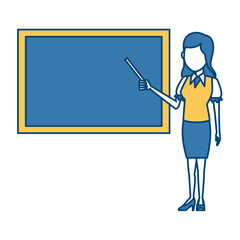 Teacher with blackboard icon vector illustration graphic design