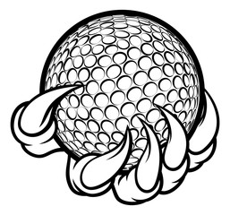 Monster or animal claw holding Golf Ball