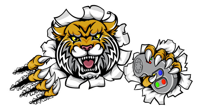 Wildcat Gamer Bobcat Esports Mascot
