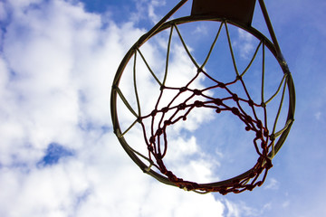 buscet ball in the blue sky