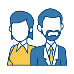 Teachers teamwork couple icon vector illustration graphic design