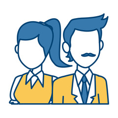 Teachers teamwork couple icon vector illustration graphic design