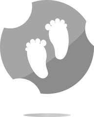 footprint circle glossy web icon on white background