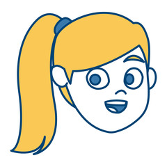 Girl cartoon face icon vector illustration graphic design