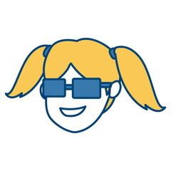 Girl cartoon face icon vector illustration graphic design