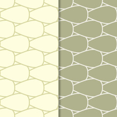 Fototapeta premium Set of geometric ornaments. Olive green seamless patterns