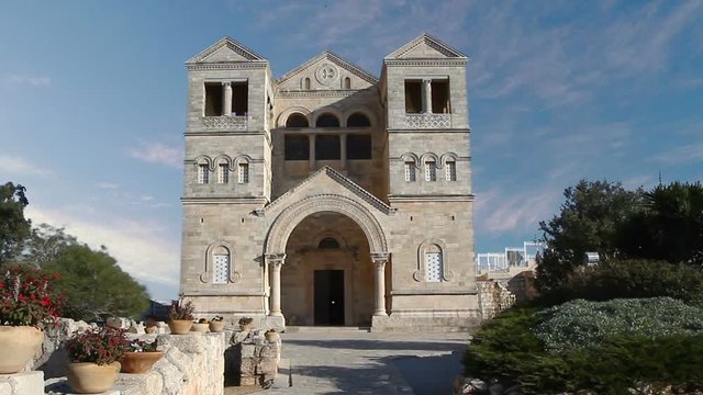Clouds over church at Mount Tabor, Northern Israel
