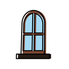 House big window icon vector illustration graphic design