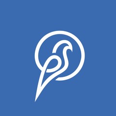 Modern vector professional sign logo dove bird
