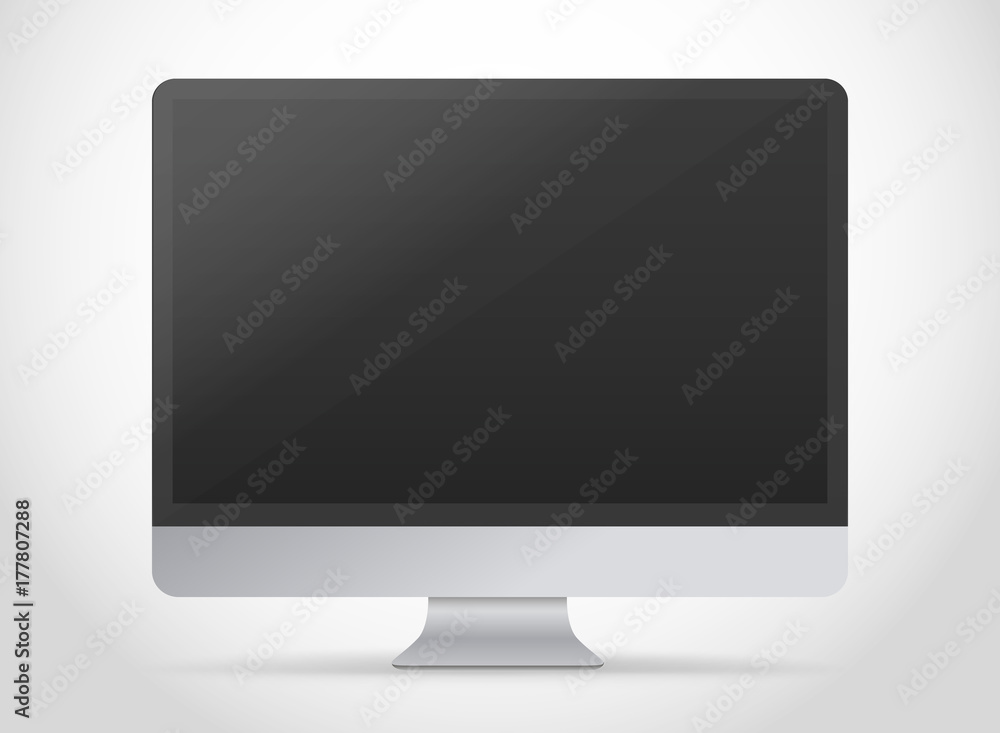 Aufkleber Modern computer vector mockup. Photoreal illustration. Template for a content