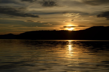 sunset on the lake