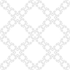 Seamless gray and white pattern with wallpaper ornaments