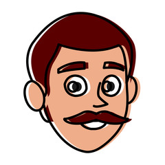 Man smiling cartoon icon vector illustration graphic design