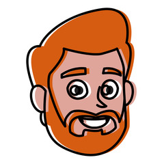 Man smiling cartoon icon vector illustration graphic design