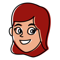 Woman smiling cartoon icon vector illustration graphic design