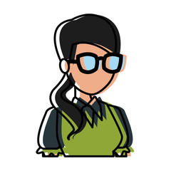School teacher cartoon icon vector illustration graphic design