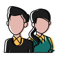 Teachers teamwork couple icon vector illustration graphic design